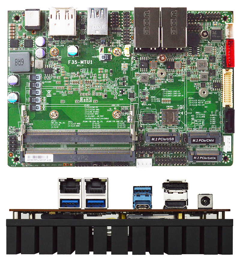 Jetway F35-MTU1-125U0010 3,5" SBC (Intel Core <b>Ultra 5 125U</b>, 2x LAN, 1x USB-C DP) <b>[12-36V Power Input]</b>